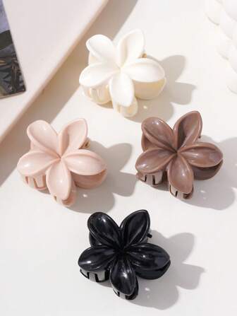 1 件/4 件 ABS 花朵发夹 女士休闲日常发饰套装发夹发钳发夹