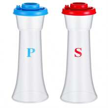 2 Pieces Salt And Pepper Shaker Set With Lids, Pepper Bottle, Salt And Pepper Bottles Set With Lidded Salt Container, Shaped Salt And Pepper Bottles For Home Kitchen Dining Camping, Kitchen Supplies For Family Kitchen Dining Camping, Outdoor Camping Lunch