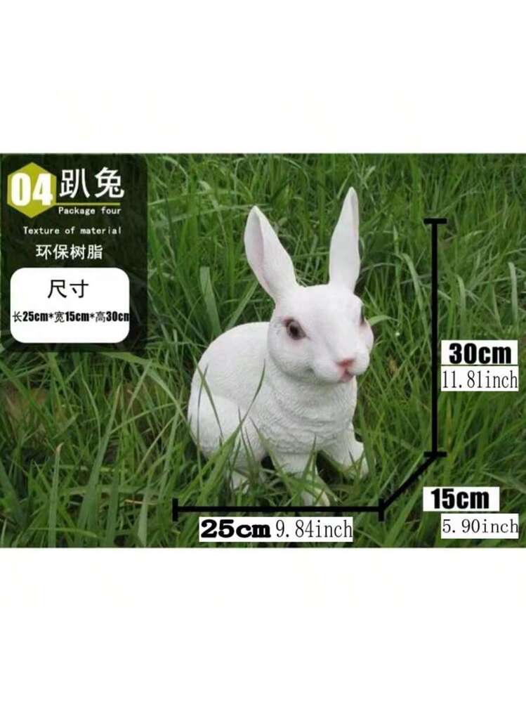 4 Kinds Of Lifelike Rabbit Sculptures, Suitable For Courtyard