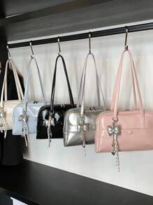 Solid Color Casual PU Women's Handbag, Large Capacity, Versatile Fashion Lady's Shoulder Bag, Candy Color Minimalist Lightweight Bag, Suitable For College Students, Fashionistas, Working Women, Office/Campus/Shopping