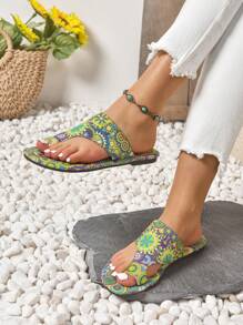 Plus Size Women Casual Comfortable Flip Flops Sandals - Multicolor - View 4