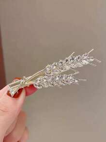 1pc Minimalist Wheat Ear Alligator Hair Clip, Stylish Bangs Hairpin For Women