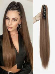 Ponytail Extension,26" Claw Clip Hair Extensions Ponytail Synthetic Long Straight Hair Extension Natural Looking Synthetic Hairpiece For Women High Temperature Fiber Hair Extension - Multicolor - View 17