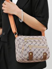 Nueva bolsa de lona de Oxford, bolsa de hombro con múltiples bolsillos, bolso cruzado