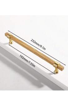 1 Stück moderner minimalistischer, hölzerner Möbelschrank, Schubladengriff, Eiche oder Walnuss, Einzelloch oder Doppelloch