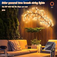 1PC Solar Willow Vine Light, Rattan Fairy Light, Bendable Rattan Branch Light, Flexible Artificial Branch Light, 72 LED 55inch ", 96 LED 72.8inch", Solar Indoor Night Light, Wall Decoration Embellishment Creative Decoration Light,Applicable For Holidays, Christmas, Halloween, Graduation Season Various Festivals - Warm White - View 4