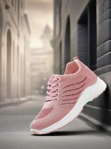 1 Pair Women's Casual Sneakers, Mesh Breathable, & Versatile, Soft Sole Non-Slip, Comfortable For Commuting And Walking