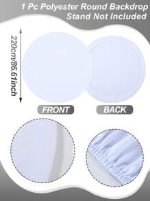 1pc White Circular Arch Cover Background Cloth With Elastic Band, Diameter 120-220cm, Birthday Babe Shower Wedding Party Decoration Supplies, Family Holiday Party Room Wall Background Decoration, Wedding Ceremony Photography Props, Suitable For Pairing With Circular Brackets And Balloons, Various Sizes For Available, Wedding Decor, Party Supplies