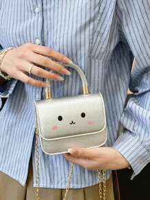 Nieuwe modemeisjes effen kleur schattige schoudertas, stijlvolle meisjes crossbody tas met muntbeurs
