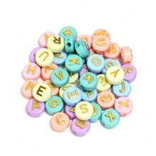 100 stuks/pak acryl platte ronde letterkralen, 10 mm, voor het maken van doe-het-zelf armbanden en kettingen