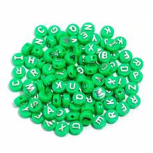 100 stuks/pak acryl platte ronde letterkralen, 10 mm, voor het maken van doe-het-zelf armbanden en kettingen