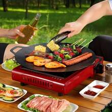 1 Piece / 3 Pieces Set Large Non-Stick Iron Frying Pan, Baking Pan Set, Induction Compatible Round Barbecue Pan
