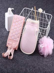3pcs,Bath Towel Set, Double Face Bath Exfoliating Gloves, Extra Long Exfoliating Bath Towel - Extreme Body Back Exfoliating Bath Brush, Massage Scrub Exfoliating And Bath Loofah Sponge Decontamination Set
