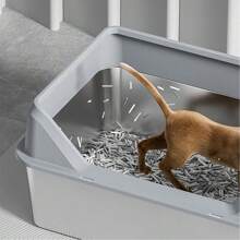 Stainless Steel Cat Litter Box, Large Metal Trash Bin For Cats And Rabbits, Never Absorbing Odors, Stain Proof, Rust Proof, Non Stick And Smooth Surface 19.6 "Long X 13.7" Wide X 9 "High - Grey - View 8