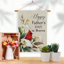 [Polyester Garden Flag]1pc Vibrant Spring Welcome Garden Flag, Father's Day Flag, Floral, Love Element, Two-Sided Garden Flag, , Ideal For Outdoor Yard And Lawn Decor, Farmhouse Holiday Design, 12 X 18 Inches, No Flagpole Included Gifts Birthday Graduation