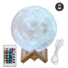 3D Moon Night Light Table Lamp USB Charging Remote Touch Control Home Decor Gift
