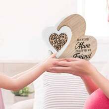 Mothers Day Decor Wooden Heart Sign Always My Mom Forever My Friend Desk Decorations Presents For Mom - 多彩的 - 查看 8