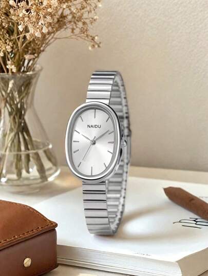 1 pezzo Orologio da donna in acciaio inossidabile con cinturino minimale, movimento al quarzo, versatile e alla moda per uso quotidiano