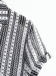 Retro Bohemian Style Striped Loose Short Sleeve Shirt Unisex, Breathable Summer Thin Jacket