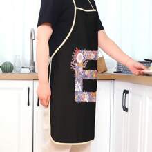 Flower Letter Series Printed Cute Party Party Wedding Polyester Peach Skin Velvet Printed Apron
