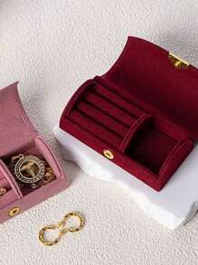 1pc Compact & Elegant Jewelry Box For Earrings Rings Necklaces, Travel Jewelry Organizer Girlfriend Gifts Sun Travel Cool