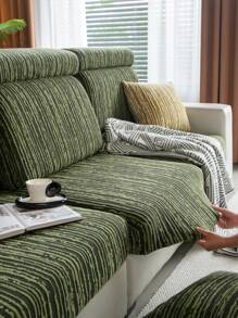 1 Stück Sofabezug mit Stretch, kariertes Muster einfarbiger Stil Sofahusse mit 3D-Design, geeignet für alle Jahreszeiten, schützt Sofa vor Rutschen und Kratzen, für Wohnzimmer Schlafzimmer Arbeitszimmer, 1/2/3/4-Sitzer mit Armlehnen und Rückenlehne - Grün - Übersicht 7