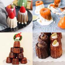 12 Cups Mold Cake Pan, Pan Non-Stick Baking Pan For Oven Carbon Steel Caneles Molds Bakeware Tools French Pastry Molds Muffin Cupcake Pan Christmas Baking (12-Cavity)