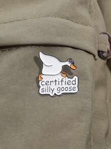 1 Piece Of Cartoon Goose Brooch, Fun And Versatile Badge, Clothing Bag, Hat Accessories, Gift For Good Friends - Big Goose - View 4