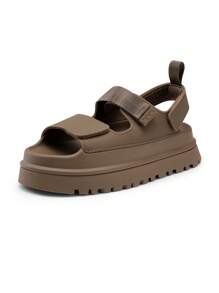 Women Platform Wedges Sandals Chunky Open Toe Comfortable Walking Casual Fashion Flat Sandals With Adjustable Hook Loop Straps Outdoor Shoes - Cà phê nâu - Xem 2