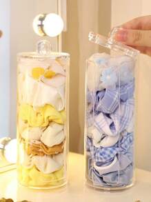 1 Peça Pote de Armazenamento Transparente para Fio Dental, Bolas de Algodão, Sais de Banho, Cotonetes, Almofadas de Maquiagem, Acessórios para Cabelo, Caixa Organizadora de Mesa para Cotonetes, Almofadas Removedoras de Maquiagem, Palitos de Dente, Batons, Cosméticos, Caixa de Cotonetes com Tampa, Caixa de Palitos à Prova de Poeira para Casa, Caixa de Cotonetes de Alta Qualidade Criativa, Caixa Organizadora de Almofadas e Cotonetes de Maquiagem, Caixa de Cotonetes com Tampa para Penteadeira do Quarto, Caixa de Palitos de Restaurante - Multicolorido - Visão 9