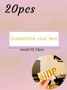 100 Sheets/20 Sheets/1 Sheet Custom Name Or Text Multi Specification Long 5in/4in/3in Multi Specification Color Bright Tear Off Film UV Transfer Sticker, Waterproof And Scratch Resistant Transparent Cooling Label Sticker, Can Customize Name, Text, Blessing Message To Give To Your Favorite Person, Multi-Functional, Adjustable, Exquisite, Adorable, Modern, Colorful, Cute, Comfortable, Stylish, Custom, Office, Tea Room, School, Home, Home Refresh, Back To Customized Stickers, Warm Ambience