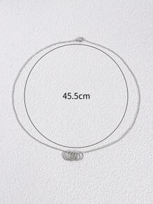 1pc Minimalist Dual Color (Gold And Silver) Circular Pendant Necklace