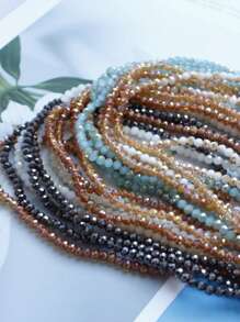 1pc/10pcs Fashion Minimalist Bright Color Glass Crystal 4mm Flat Beads Jewelry DIY Craft Supplies
