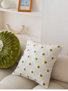 Retro Embroidery Sofa Pillowcase 2Pcs, Modern Daisy Cushion Cover, High-End Fashion Living Room Sofa Set Decor Gifts Birthday Graduation