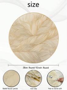 2/6 pezzi Tovagliette rotonde con motivo floreale a rose dorate, da 15 pollici, in materiale PVC, con stampa dorata, impermeabili, lavabili, facili da pulire, antiscivolo, resistenti al calore, adatte per decorazione della stanza, tavolo da pranzo, decorazione della casa, decorazione per feste, vacanze, festa, compleanni, matrimoni, regali, cene, all'aperto, picnic.