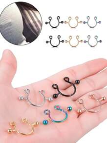 AVYRING 1-2pcs Fake Pierced Stainless Steel Nipple Rings Jewelry Clip On Body Piercings Fake Nipple Ring For Women Body Jewelry