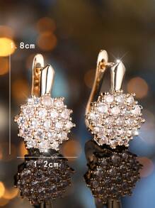 1 Par de Pendientes de Lujo con Circonita de Girasol y Copo de Nieve, Adecuados para Bodas, Damas de Honor, Esposa, Hija, Regalo del Día de San Valentín