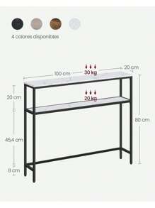 VASAGLE Bench Table - Beyaz - Görünüm 5