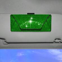 1 pièce Étui à lunettes décoratif avec strass, boîte de rangement pour lunettes
