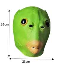 1 pieza Máscara con cabeza de pez verde, disfraz de cabeza de animal, artículo divertido para trucos, uso en fiestas/cosplay/carnaval