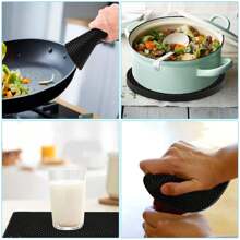 4pcs Silicone Mats, Heat Resistant Table Coasters & Jar Mats, Suitable For Tabletop And Desk, Multi-Purpose , Perfect For Kitchen Essentials