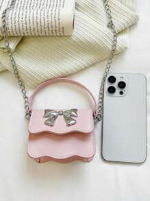 1 szt. Nowa łańcuszkowa modna jednokolorowa dziewczęca torebka na ramię stylowa świeża i prosta kokardka torebka wróżka mała torebka słodki słodki motyl mini dziewczęca torebka młodzieżowa dziewczęca torebka crossbody torebka na szminkę modna mała kwadratowa torebka bardzo odpowiednia na zakupy i randki