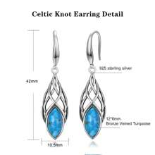 Pendientes colgantes de ópalo para mujer, pendientes de plata de ley 925 con nudo celta, pendientes de gancho para pesca, joyas de cumpleaños como regalo para ella
