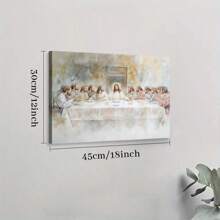 1pc Framed Canvas Poster, The Last Supper Wall Art Canvas Paintings, Ideal Gift For Bedroom Living Room Corridor, Wall Art, Wall Decor, Room Decoration - 彩色 - 查看 8