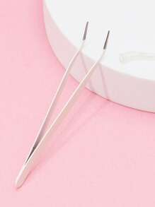 White Minimalist Eyelash Tweezers, Straight And Angled Tips, Two Styles Available, Finely Designed To Meet Various Needs. Thickened Steel Material, High Hardness, Good Elasticity, Durable. Comes With Protective Cover To Avoid Hand Injury. Comfortable Fit. - White - View 3