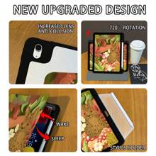 1 Pc. Pen Slot + 720° Rotation IPad Case Ipad Pro 13 Inch Case/ 7th/8th /9th Gen /Pro 11 Inch 1st 2nd /Air6 2024 4th 5th Gen/Ipad Cases 10th Gen Hollow Logo Hole, Shockproof, PU Leather, Automatic Wake/Sleep, Leopard Print Animal And Girl Pattern, Acrylic Hard Back Panel, Silicone Soft Edge Design, With Support Slot IPad Case (Please Read The Description Before Ordering)