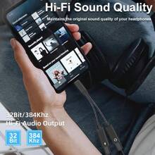 TekaGene 30W USB C Fast Charging Adater Compatible With Iphone 15 2 In 1 USB TYPE C To Dual USB C Headphone Jack Audio Aux Adaptor - Multicolor - View 5