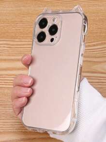 1pc Kitty Ear Soft TPU Phone Case, 1.5mm Thick Shockproof With Lanyard Hole, Suitable For IPhone 16/16Pro/16PLUS/16Promax/15Promax/11/12/13/14/15Plus/15Pro/14Pro/13Pro/17PRO/17PROMAX/17/17AIR