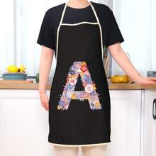 Flower Letter Series Printed Cute Party Party Wedding Polyester Peach Skin Velvet Printed Apron