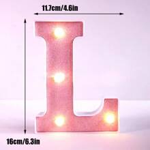 16cm/21cm 創意粉色發光 LED 跑馬燈字母與數字夜燈，電池供電 LED 字母燈，適用居家裝飾、臥室桌面裝飾、婚禮求婚生日派對裝飾字母燈，1 18 16 歲生日派對裝飾數字燈 - 粉色 - 查看 26